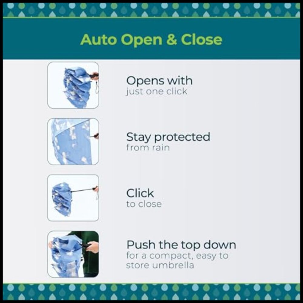 Compact Folding Umbrella Windproof Auto Open Clos… - image 5